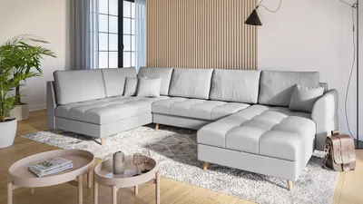 Produktbild von Elegantes "Ariella U" Samtsofa in U-Form