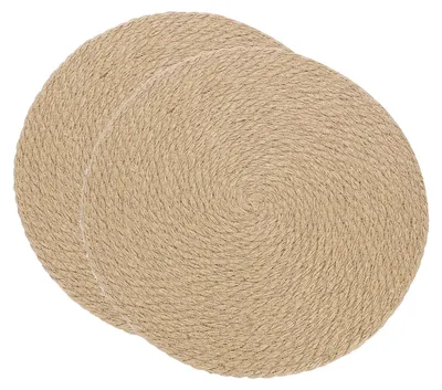 Jute Platzsets 2 Stk. rund 30,5 cm geflochten braun