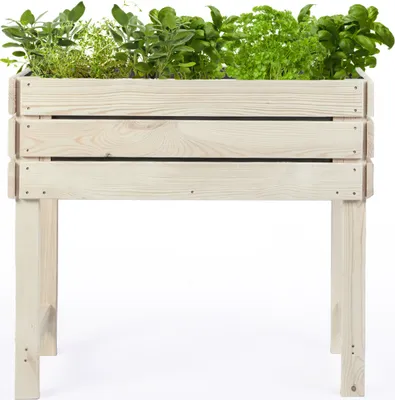 Produktbild von Mega Holz Balkon-Hochbeet - Kiefer - STELZO M 85x40x75 cm inkl. Pflanzgewebe