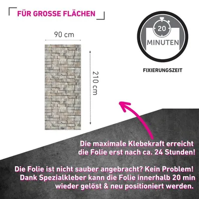 Produktbild von Klebefolie Mauer Holzoptik - 90x210cm