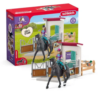 Immagine prodotto di Horse Box Lisa and Storm. Horse Figurine and Accessories. SCHLEICH 42709 Horse Club. Ages 5 and Up