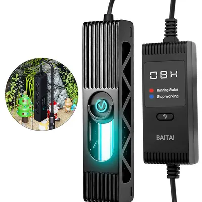 Produktbild von 3W Aquarium UV Sterilisator mit Timer, Unterwasser UV Klärer gegen Algen & Bakterien für 2–35L Aquarien, Wasserklärer Aquarium