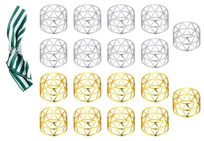 Serviettenringe aus Metall, 18 Stück, gold/silber, 4,5x3 cm