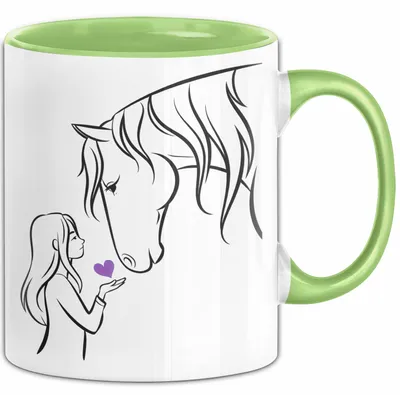 Produktbild von Pferde Tierliebhaber Mädchen Tasse Geschenk Lustige Geschenkidee Spruch (Grün)