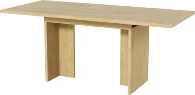 Obrázok produktu pre Rozťahovací jedálenský stôl, 140/180*80 cm, vhodný pre 6-8 osôb, obdĺžnikový tvar, zosilnená doska, jednoduchý štýl, stôl do jedálne, kuchyne