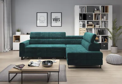 Produktbild von Grüne Ecksofa Textil Sofa Polstergarnitur Moderne Couch Wohnlandschaft L form