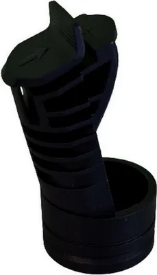 A black plastic tool part against a white background.