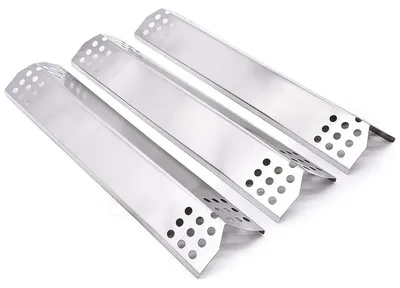 Immagine prodotto di Omgoods - Piastra per griglia in acciaio inossidabile, 37 cm - Ricambi - Compatibile con Nexgrill/Kenmore - Piastra di riscaldamento - Grillmaster - Barre aromatizzanti