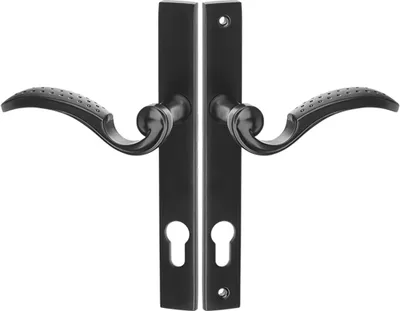 Zdjęcie produktu dla Kuchinox Baron - Klamka Czarna na Szyldzie Długim, Aluminium/Stal, Do Drzwi Zewnętrznych, Classic, 90 mm Rozstaw, Kod: KGR 915A