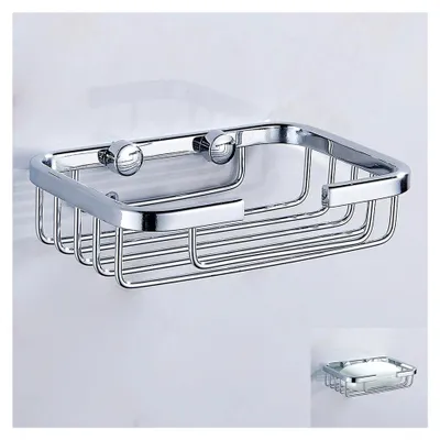Produktbild von Wandmontierte Seifenschale aus Edelstahl, rund, für Dusche und Küche, Silber