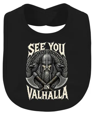 Imagen del producto de "Nos vemos en Valhalla. Guerrero vikingo, Odín, cuervos, mitología nórdica. Bebé, color , talla única."