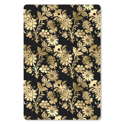 Produktbild von MuchoWow® Mauspad Mousepad Muster - Blumen - Gold 18x27 cm - Mousepads - Maus Mat - Pad - Mausunterlage