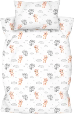 Produktbild von Amilian Kinderbettwäsche 2-teilig – 100×135 & 40×60 cm – 100 % Baumwolle, Hotelverschluss – für Babybett, Kleinkinderbett & Gitterbett