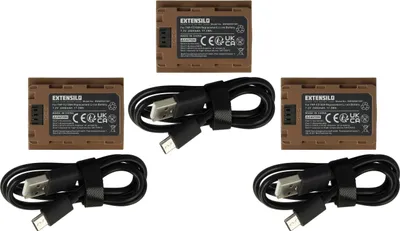 Produktbild von EXTENSILO 3x Akku Ersatz für Sony NP-FZ100 für Kamera (2400 mAh, 7,2 V, Li-Ion), USB-C Buchse