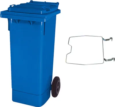 Produktbild von BRB Mülltonne MGB 80 Liter, mit Klemmring für Müllsäcke (blau)
