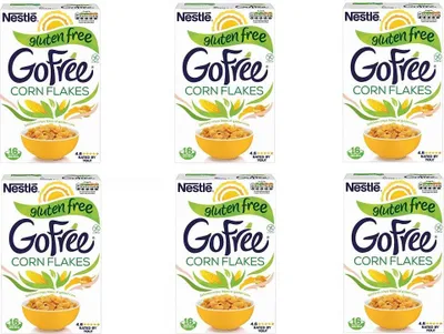 Produktbild von 6x Nestlé GO FREE Corn Flakes glutenfrei Mais Flakes Cerealien Milch & Joghurt 375g