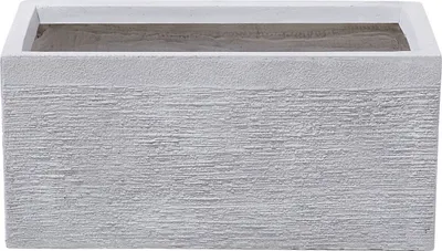 Produktbild von BELIANI Blumentopf Weiß 50 x 23 x 24 cm Lehm-Faser-Mischung und Glasfaser Rechteckig Modernes Design