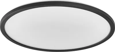 Image de LEDVANCE ORBIS Ultra Slim plafonnier 400mm, noir, 22W, 2720lm, lumière homogène blanc chaud (3000K) + rétroéclairage, gradation en trois étapes par interrupteur mural, ultra-plat, classe de protection IP20