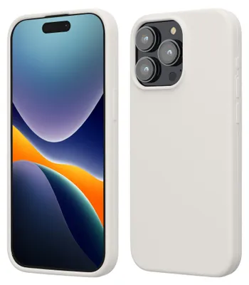 Produktbild von kwmobile Handyhülle für iPhone 15 Pro Max Hülle, für iPhone 15 Pro Max Case - Hülle Silikon - kabelloses Laden - Weiß