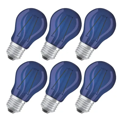 Produktbild von 6 x Osram LED Filament Leuchtmittel Tropfen bunt 1,6W = 15W E27 blau
