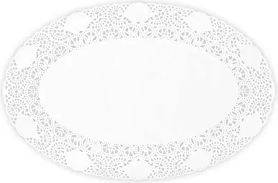 Produktbild von Hypafol Tortenspitzen 100 Stück | oval | Spitzendeckchen für Kuchen, Torte, Snacks | Plattenunterlage aus 100% Papier | Ideal für Gastronomie, Hochzeiten, Geburtstagsfeiern oder Catering (21 x 32 cm)