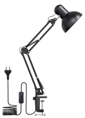 Retro-Bürolampe 2-in-1, E27, verstellbar, schwarz