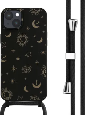 Produktbild von imoshion SilikonHülle design mit Band iPhone 14 Plus - Sky Black