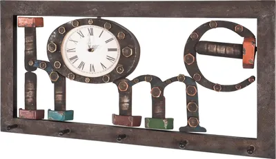 Image de Porte-manteau mural HAKU, motif vintage - MDF, métal, L/H/P : 70 x 35 x 8 cm