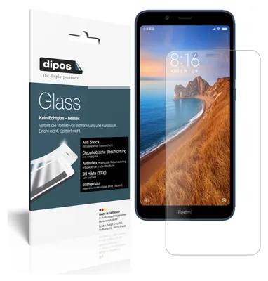 Produktbild von 2x Schutzfolie für Xiaomi Redmi 7A matt - Anti-Shock 9H Folie dipos Glass Kunststoffglas