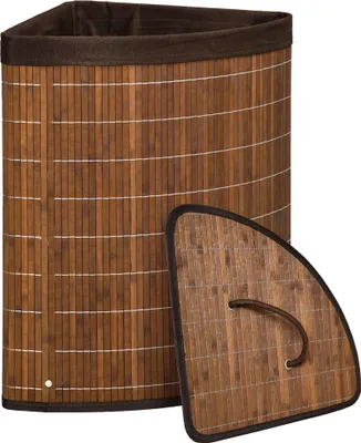 Produktbild von 55L Wäschekorb mit abnehmbarem Deckel, 38x38x57cm, braun