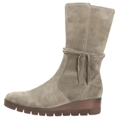 Obrázek produktu pro Gabor Emu Boots zateplené šedé kožené semišové boty na zip s podpatky 37