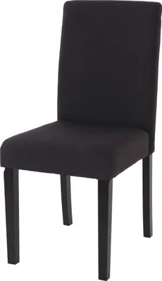 Image de Chaise de salle à manger Littau, chaise de cuisine chaise, tissu/textile ~ noir, pieds foncés