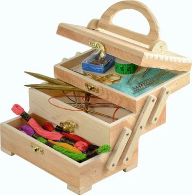 Produktbild von Nähkästchen Piccolini mit 3 Fachetagen, Ziehharmonika-Öffnung, 18x12x14 cm