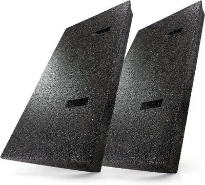 Productafbeelding van Rubberen Oprijplaat - Drempelhulp Stoeprand - Overbruggen van Hoogtes - Hoge Draagkracht 5 Ton - 50x25x4.5 cm - Zwart