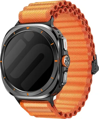 Produktbild von Strap-it Outdoor Nylonarmband passend für Samsung Galaxy Watch Ultra Armband - Trail Loop Band - hochwertiges Nylonmaterial (Orange)