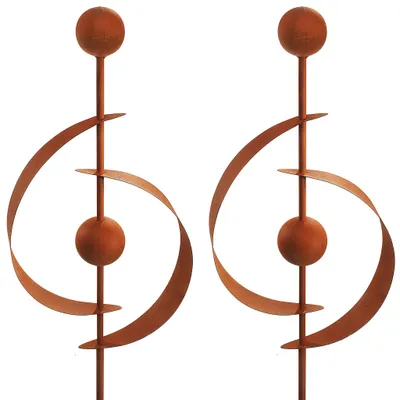 Produktbild von Kobolo Dekostecker RUSTY SATURN 2er Set in Rostoptik - Gartenstecker Gartendeko Beetstecker Deko Stecker für Garten Balkon Terrassse Rostdeko Außen