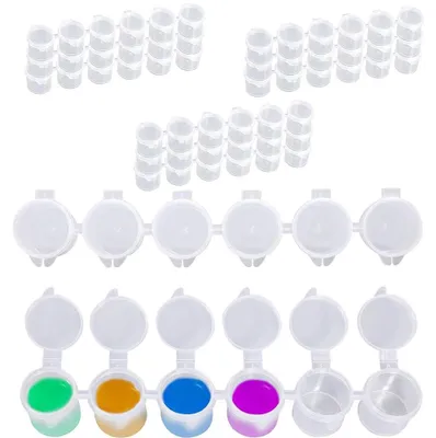 Leere Farbbehälter 60 Stück, 3 ml, transparent, Kunststoff
