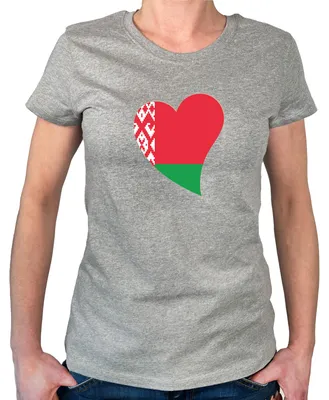 Produktbild von Huuraa Damen T-Shirt Belarus Flagge Herz XL Sport Grey Bio Baumwolle Fairtrade Damenshirt Geschenkidee