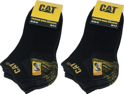 Immagine prodotto di Caterpillar 6 paia di calze premium / calze da lavoro / scarpe da ginnastica da lavoro Doppio tallone rinforzato in punta Nero47-50