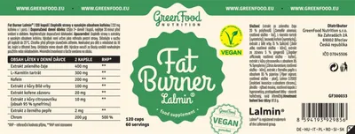 Produktbild von GreenFood Nutrition Fat Burner Lalmin® 120 Kapseln