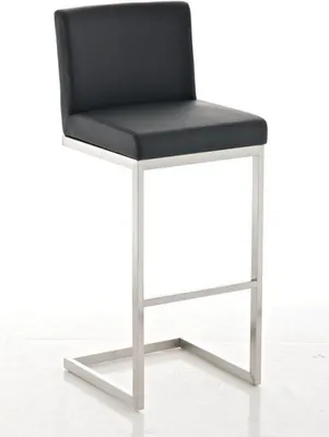 Produktbild von TPFLiving Barhocker Paragon Gestell Edelstahl Kunstleder Schwarz