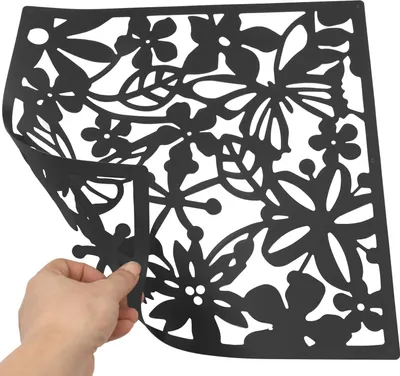 Image de lot de 12 panneaux muraux ajourés suspendus/séparateurs de pièce en ABS, 60×32 cm, noir, décoration murale DIY pour chambre/salon