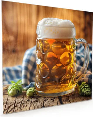 Produktbild von Küchenrückwand Spritzschutz Glas mit Motiv Bierglas 40 x 40 cm
