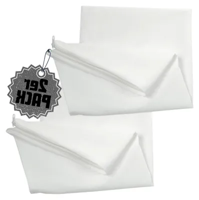 Produktbild von Kisseninlett ohne Füllung 20x30 cm 2er Set - 100% Baumwolle mit Reißverschluss - Leere Kissenhülle Weiß - Verschiedene Größen