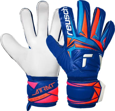Immagine prodotto di Guanti da portiere Reusch Attrakt Solid con chiusura altamente elastica e sicura 4126 sharp blu/bianco/arancione shock 10