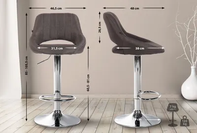 Produktbild von Barhocker Milet Stoff chrom dunkelgrau