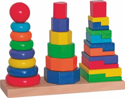 Produktbild von Woodyland 28 x 9 x 21 Lehr Toys Stapeln, Türme Set (25-teilig)