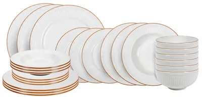 Zdjęcie produktu dla Zestaw naczyń Cookinglife Stratton, 24-częściowy / dla 6 osób – 6 talerzy obiadowych, 6 talerzy śniadaniowych, 6 talerzy głębokich i 6 misek