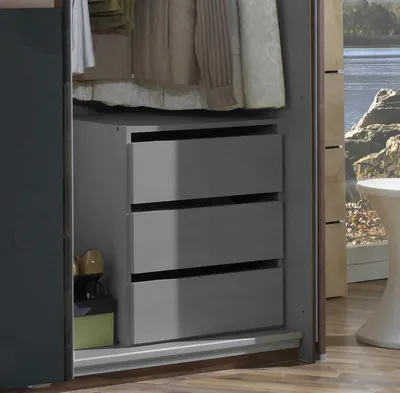 Produktbild von Schubkasteneinsatz Zubehör für Kleiderschrank 66cm Leinen grau
