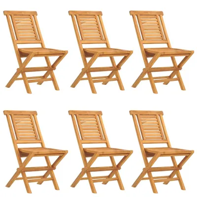 Produktbild von Gartenstühle 6 Stk. Klappbar 47x63x90 cm Massivholz Teak